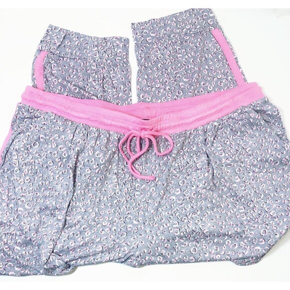 Simply Vera Wang Womens Gray Pink Short Sleeve Pockets Crop Pajama Sets Sz M New - Picture 4 of 12